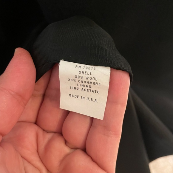 ALBERT NIPON LORO PIANA Italy Black Wool and Cashmere Coat Size 4 Hooded - Picture 9 of 10